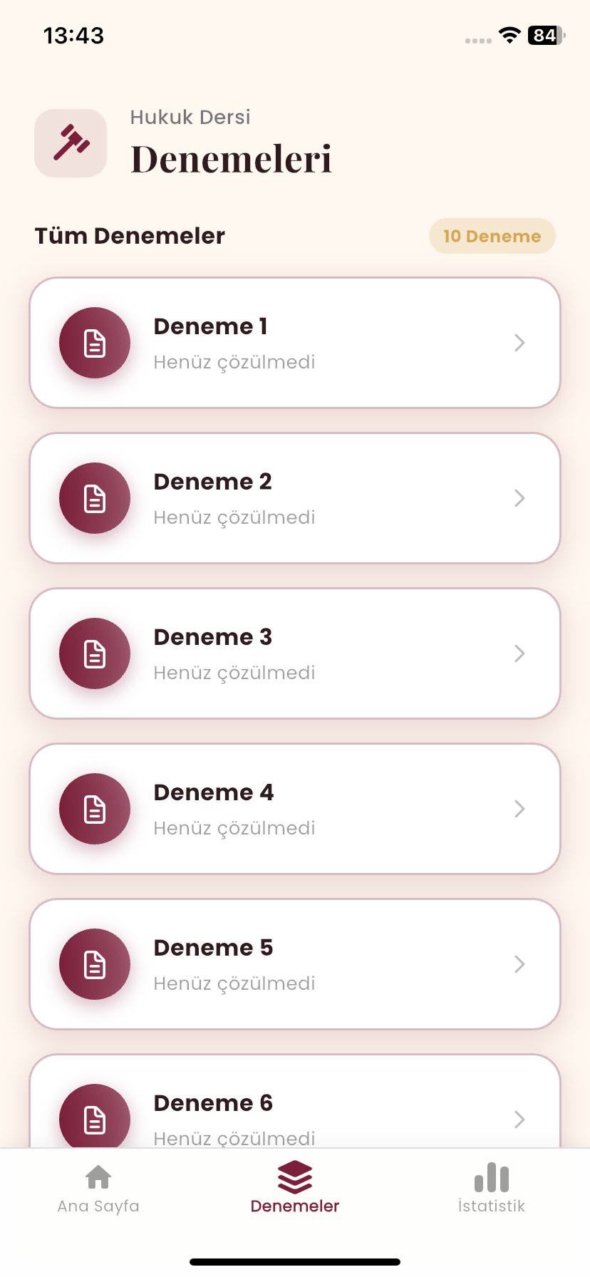 Alan Deneme Sınavı